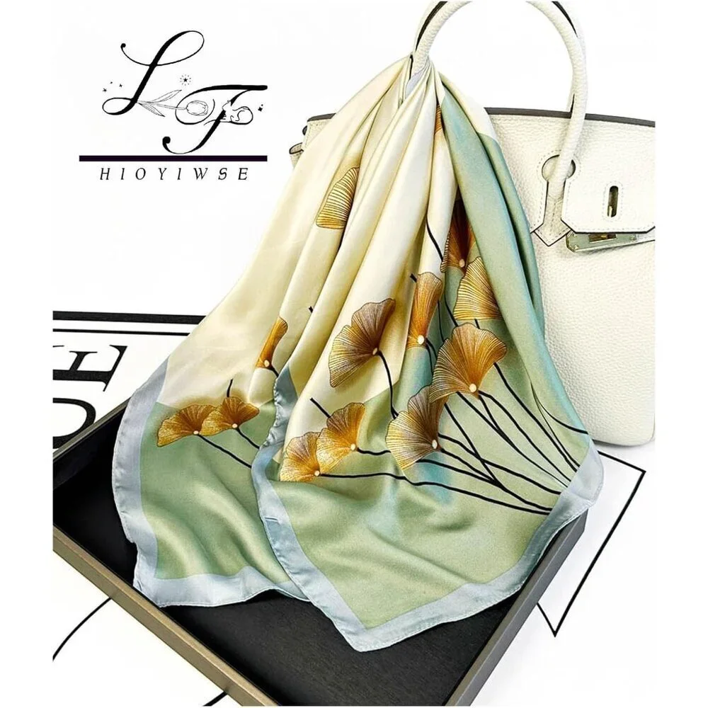 Satin Bandanas Head A3 Green Scarf Women Lightweight Silk Hair Wrap Sleep Scarf